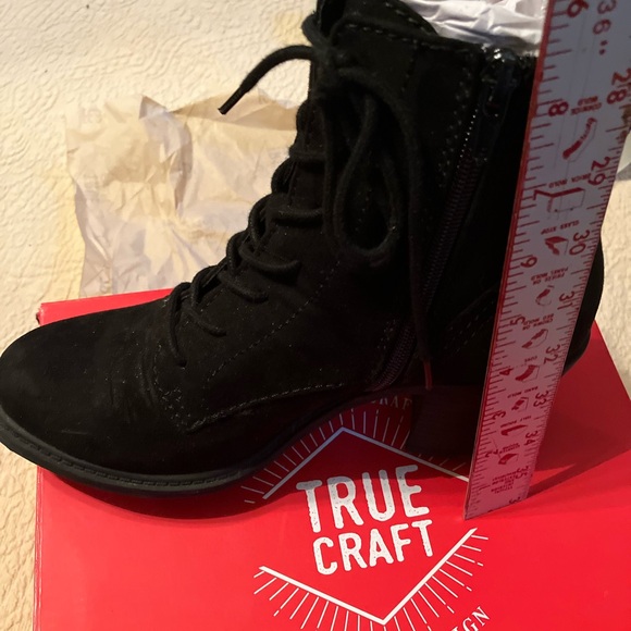 Black Suede Lace-up Ankle Boots - Picture 3 of 5